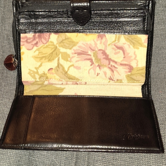 Brighton Black/Brown Croc Leather Crossbody Wallet Purse Authentic - Picture 12 of 14